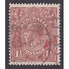 Australian    King George V   1½d Penny Half Pence Brown   Single Crown WMK  2nd State Plate Variety 11L52